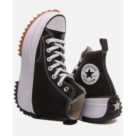 Women's Converse Run Star Hike High Top Sneakers Black White 8.5 (W) - Picture 3 of 10